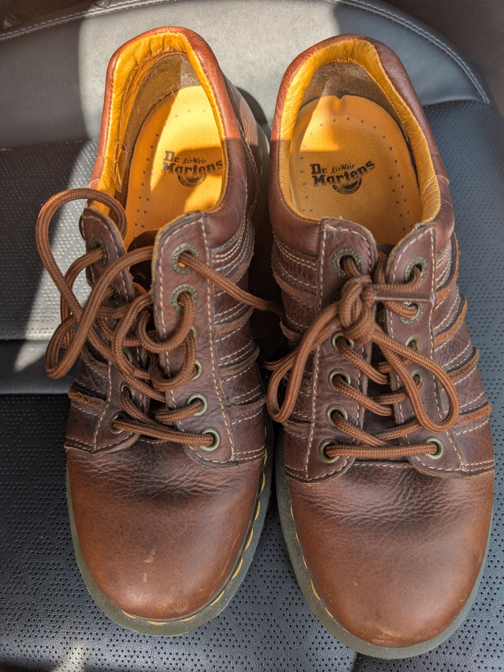 Dr. Martens Women's Vintage Y2K Brown Leather Lace-Up Casual Shoes
